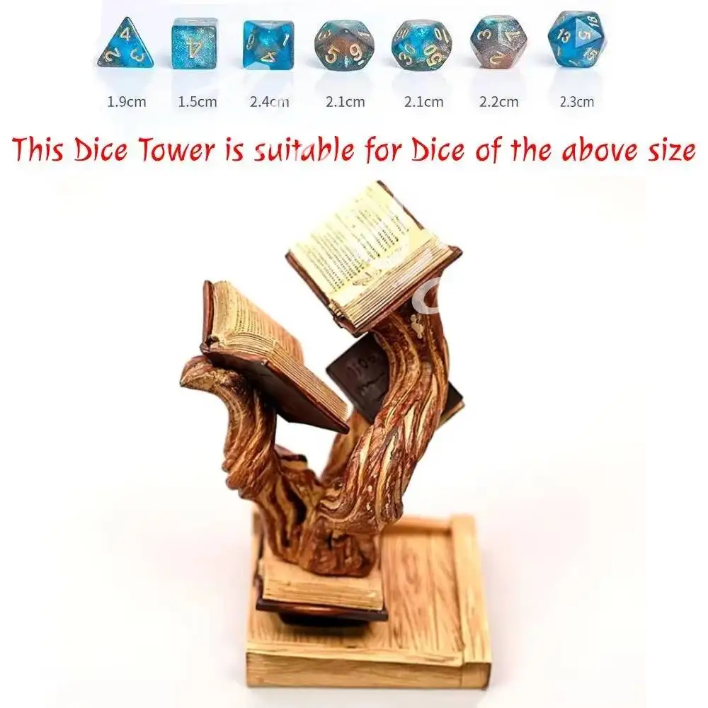 D100 Dice Holder Magic Dice Tower Book Decoration DND Dice Tower Board Game Dice Tower for Dungeon 3D Printing Dice Tower