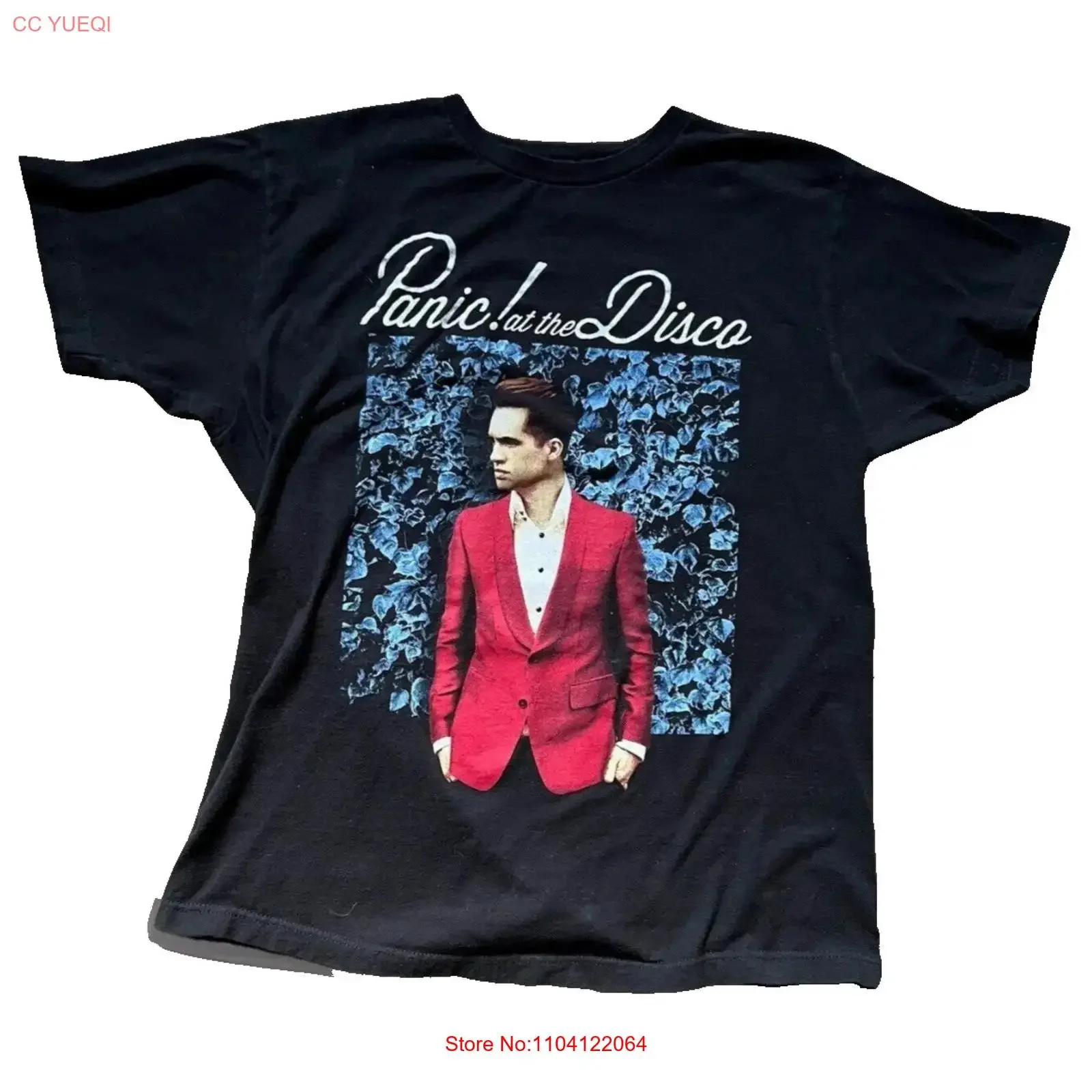 Panic at the Disco T Shirt Sz L Black Brendon Urie Band Music Adult vintage Washed Top For Everyday Wear Stretched Unisex