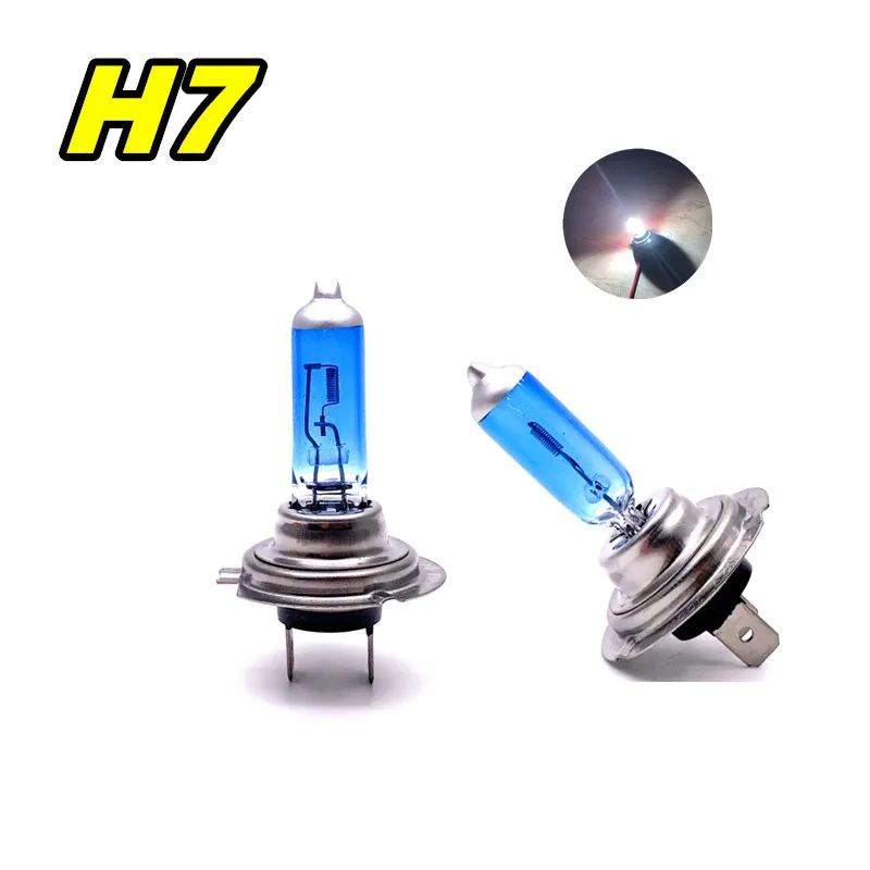 2 Bombillas Halógenas H7 12V 55W Xenón Blanco 5000K Súper Brillantes para Faros Delanteros de Coche, Iluminación Automotriz