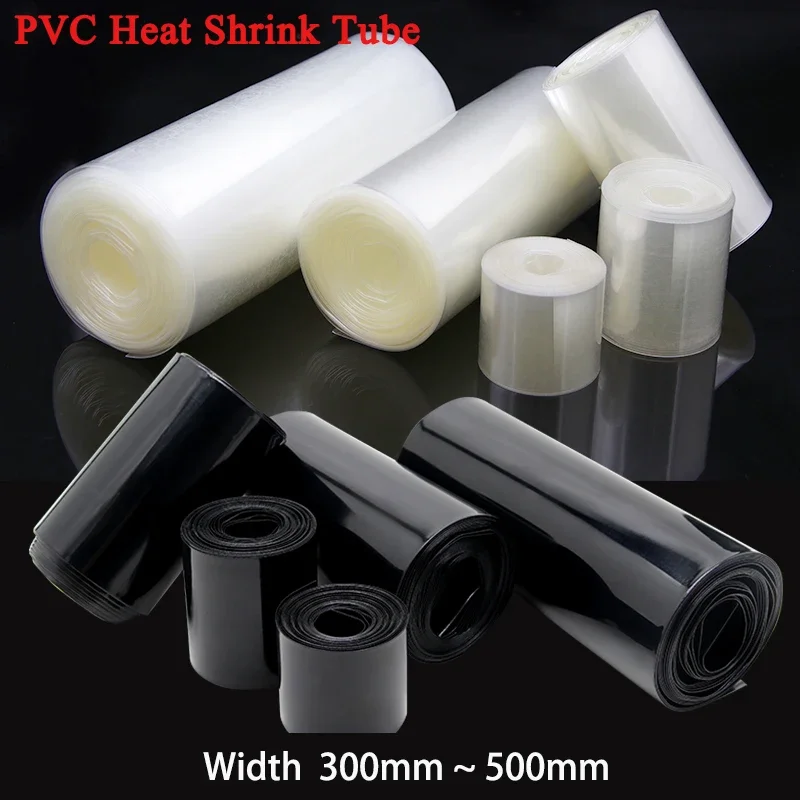 

Black/Clear PVC Heat Shrink Tube 18650 Lipo Battery Pack 300mm ~ 500mm Insulated Protection Film Wrap lithium Case Cable Sleeve