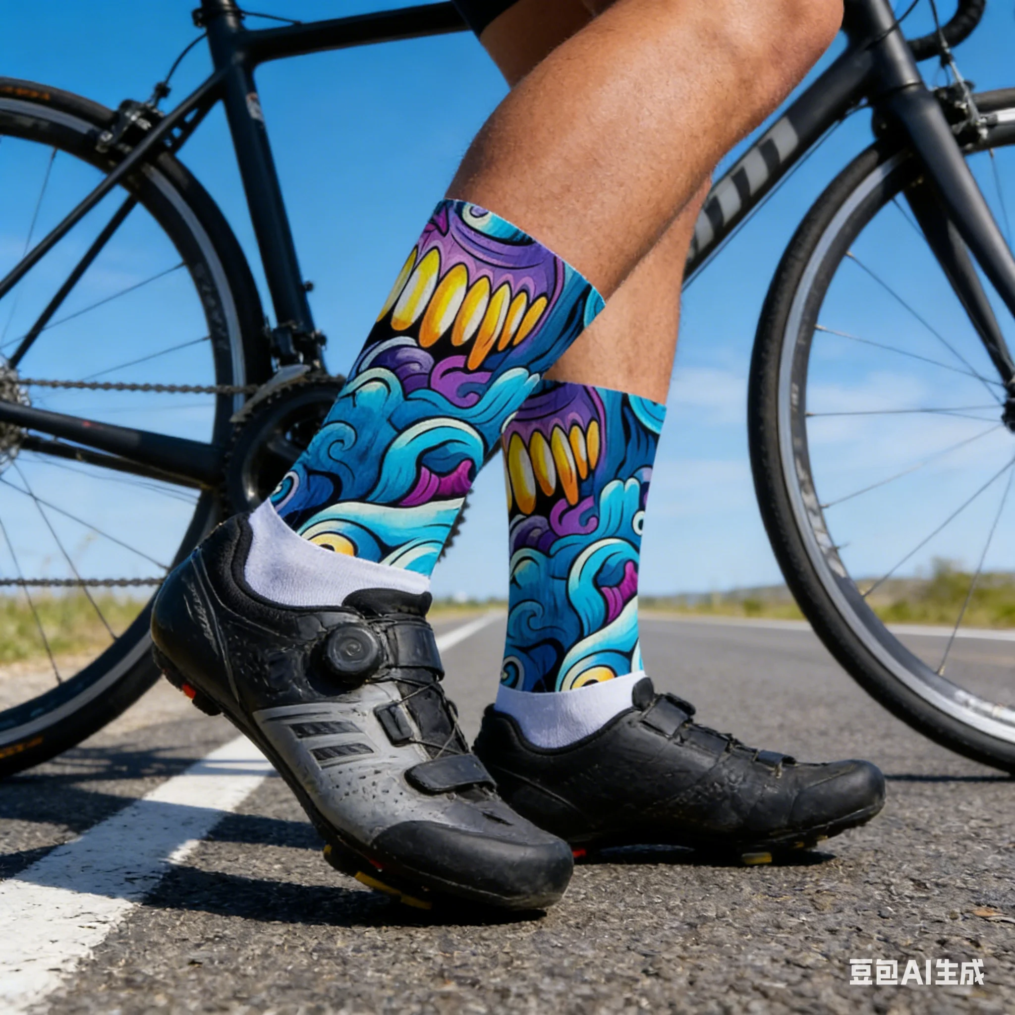 

Unisex Quick Dry Sports Fitness Tube Cycling Socks for Men And Women Running Medium Cylinder Length