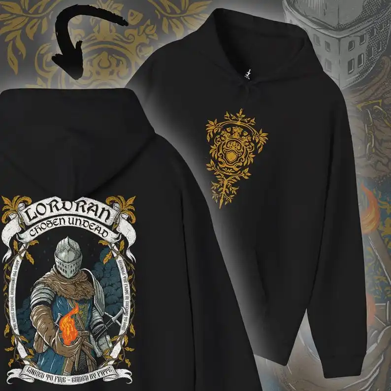 

Drippy Souls Lordran Chosen Undead Vintage Hooded Sweatshirt