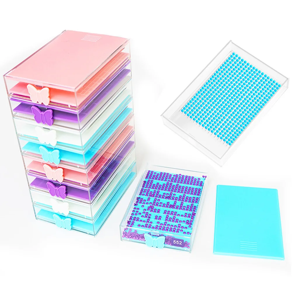 

5D DIY Diamond Art Tray With Lid, Diamond Painting Storage Box, Large Capacity Plate, For DIY Diamond Art Tools Accessories