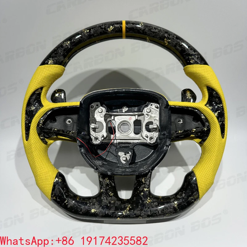 

ForLED Alcantara Forged Carbon Fiber Steering Wheel for Dodge Challenger SRT Charger Hellcat Grand Cherokee Automotive Interior