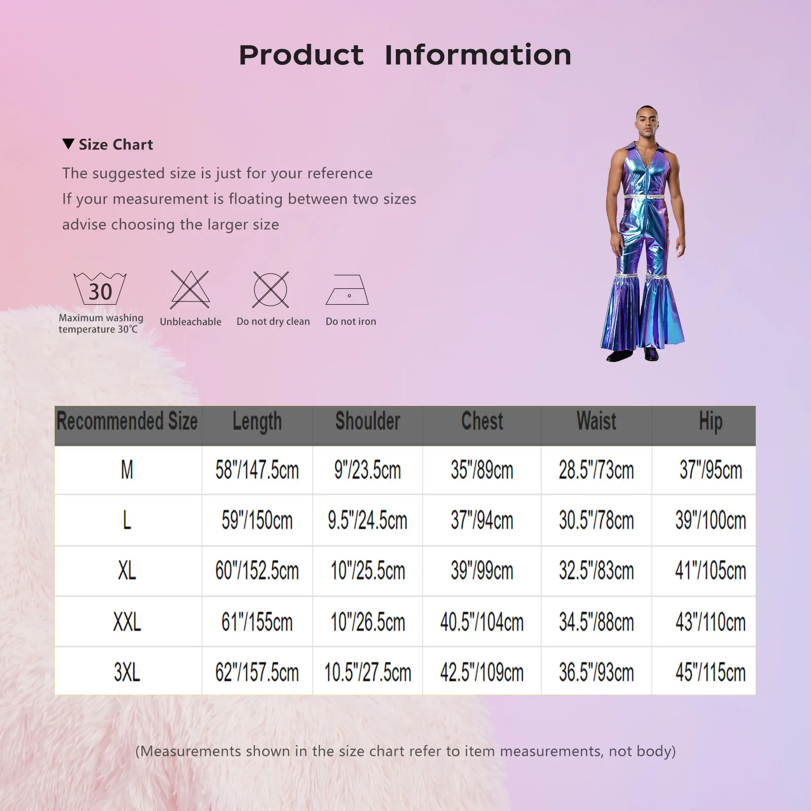 Männer Mode Shiny 70er Jahre Disco Walzer Ballroom Dance Strampler Holographische Overall für Retro Party Jazz Dance Performance Uniformen