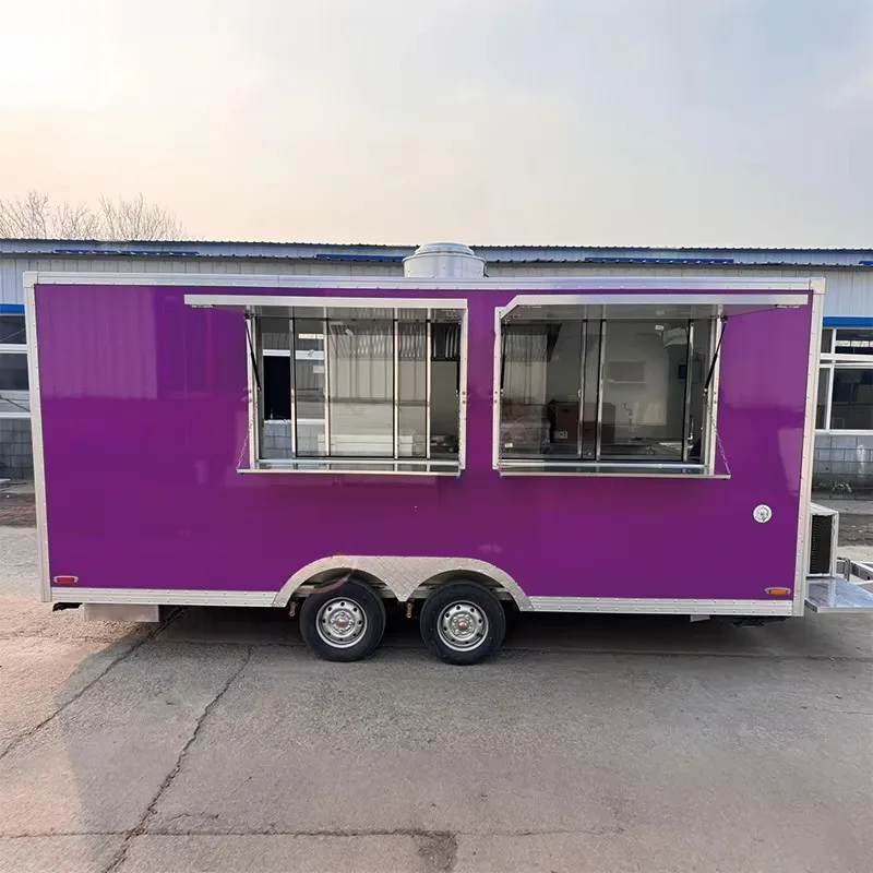 Gourmet Mobile Dining Car Food Cart Trailer Street Snack Van Vending System Catering Business Package