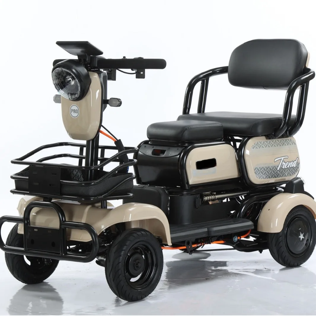 

New household electric four-wheel touring motorcycle 48v small folding emergency stop rod electric four-wheeler