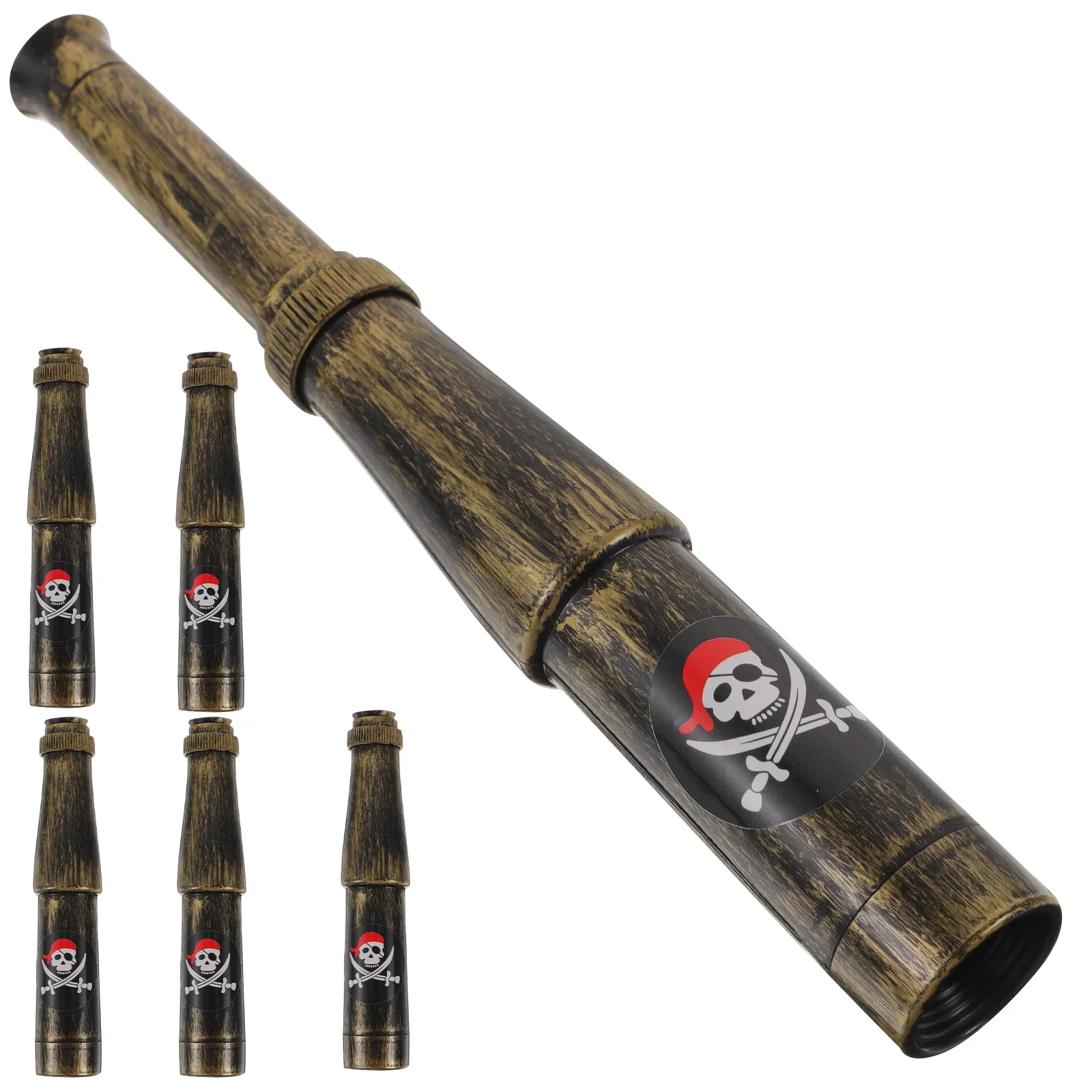

6 Pcs Telescopes Decorative Pirate Make up Gift Fashion Toy Plastic Portable