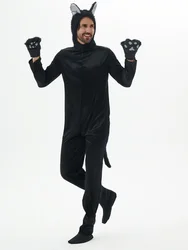 Adult Cosplay Black Cat Costume Animal Onesie Suitable for Halloween Party Dance Jumpsuits Costumes Props Suit Woman Men