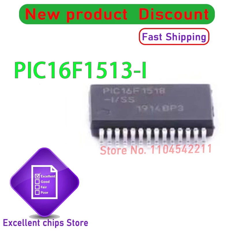 1 ~ 10 قطعة/الوحدة جديد الأصلي PIC16F1513-I/SS PIC16F1513-I PIC16F1513 PIC16F PIC16 PIC IC MCU SSOP-28 في المخزون