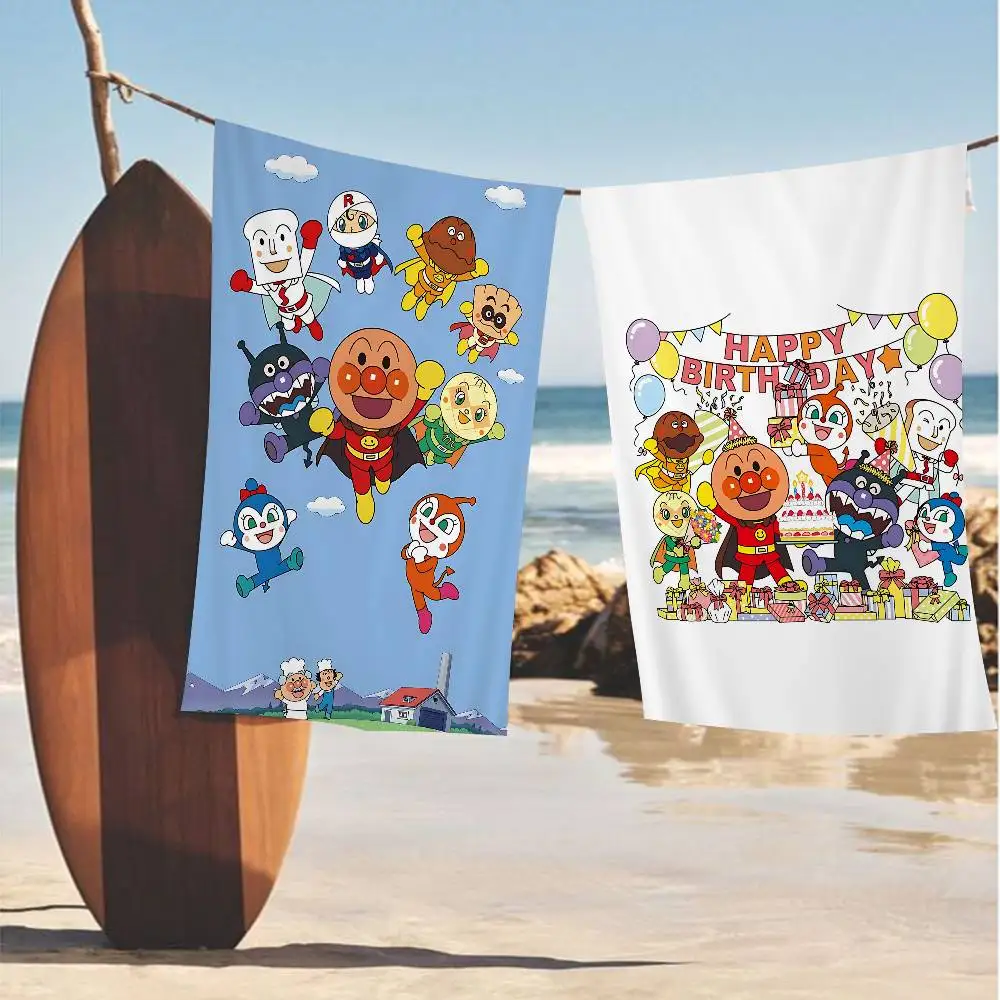 Anime A-Anpanmans Microfiber Printed Beach Towel Mountain Climbing Yoga Beach Swimming Running Absorbent Soft Towel