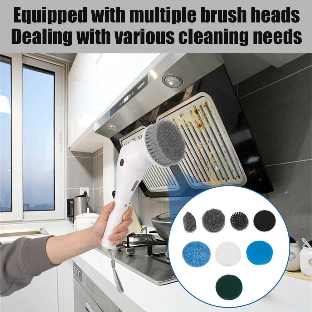 Electric Cleaning Brush 8 in 1 Multifunctional Household Wireless Rotatable Cleaning Brush For Bathroom Kitchen Windows Toilet