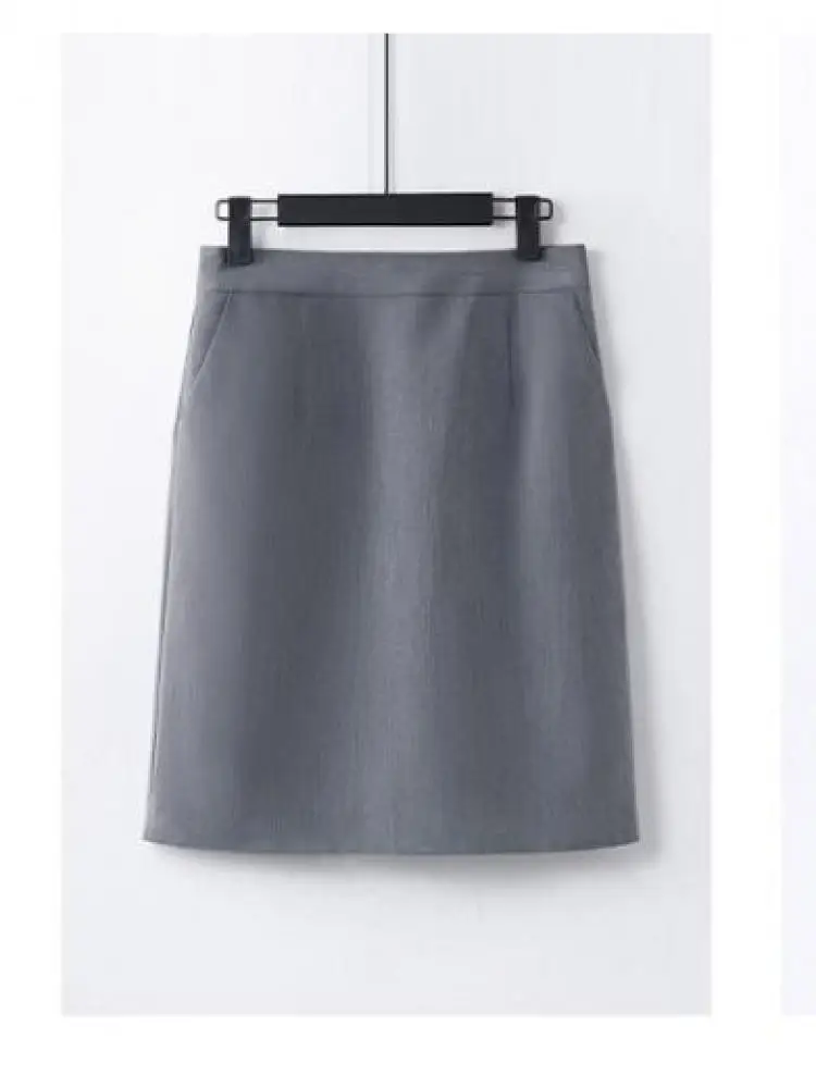 

French Women Black Temperament High Waist Zipper Short Skirt Summer Grey Elegant Office Lady Festival Wrap Hip Mini Skirt Simple