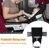 Cama de avión de viaje para pedales de bebé, extensor de asiento de avión para niños con bolsillo lateral, reposapiés portátil, hamaca, cuna para dormir en coche