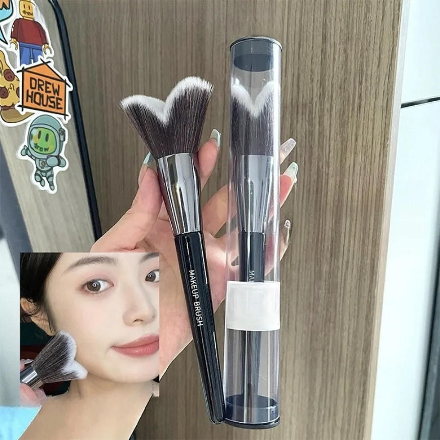 فرشاة إصلاح عظمة الخد على شكل حرف V، فرشاة ظلال الوجه، تصميم على شكل قلب لتناسب الوجه، أدوات مكياج احترافية.