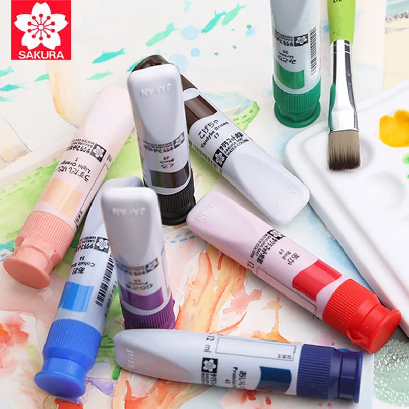 

Японская акварельная краска SAKURA, 12 мл, одна трубка, прозрачная иллюстрация, ручная роспись, краска для студентов колледжа, товары для рисования, товары для рукоделия
