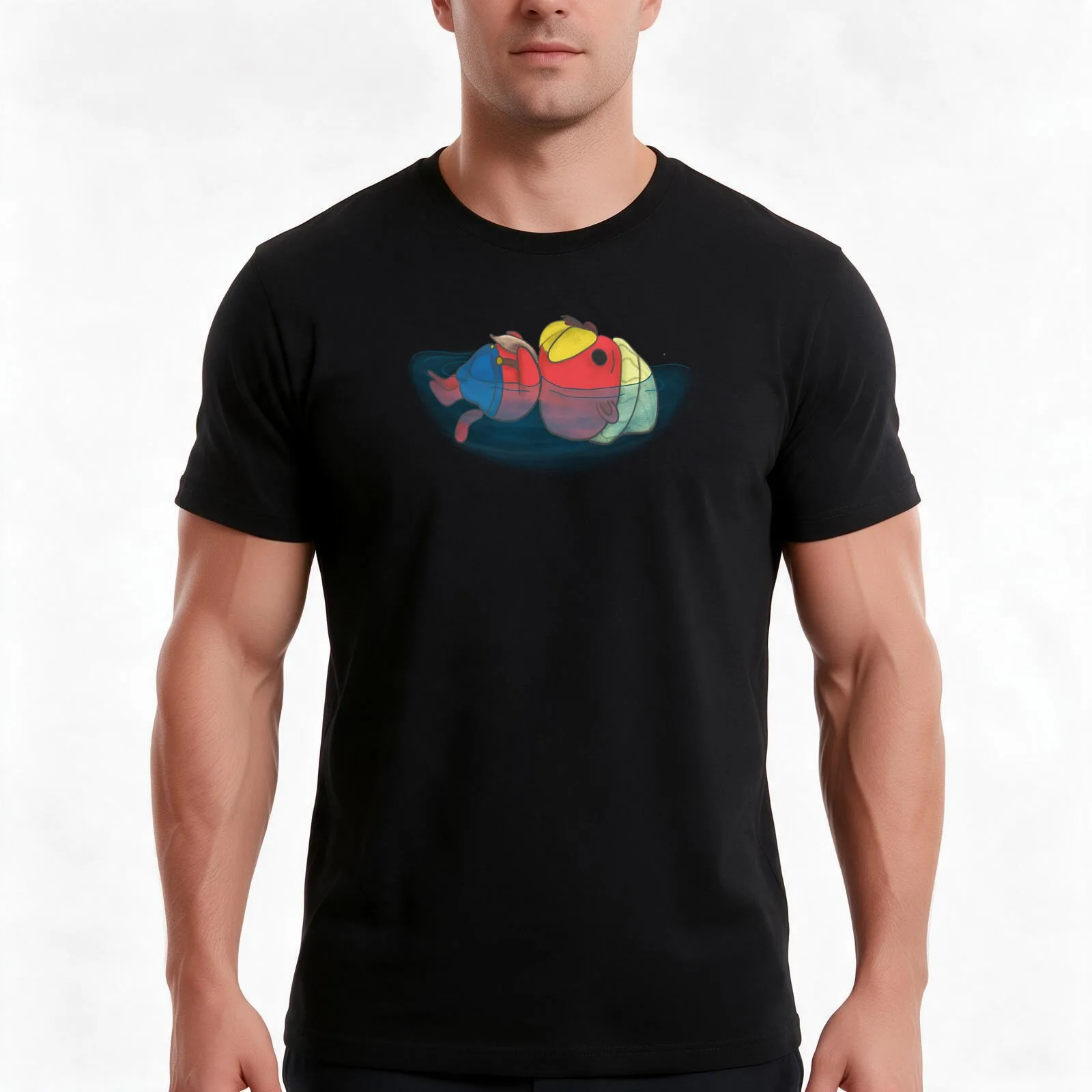 Pascal Floating T-Shirt, Summer Casual Cotton Tee, Oversized Streetwear Tops, Vintage Graphic Print, Loose Fit Short Sleeve