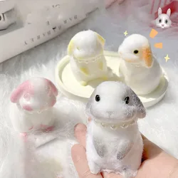 Cartoon Kawaii Color Plush Bunny Cat Fingertip Toy Girl Birthday Gift Persian Cat Kids Irritability Stress Relief  Squishy Toy