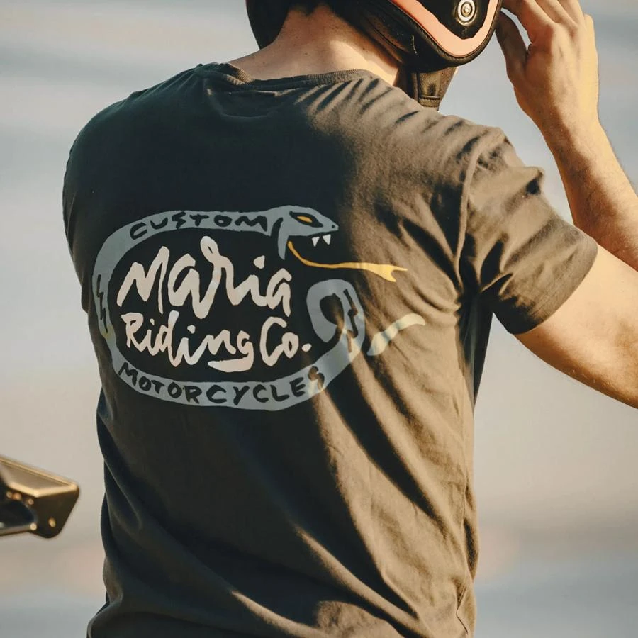 

T-shirt Maria Riding Company Veneno Summer Luxury Brand Cotton Men's and Women's T-shirt Motorcycle Short Sleeve