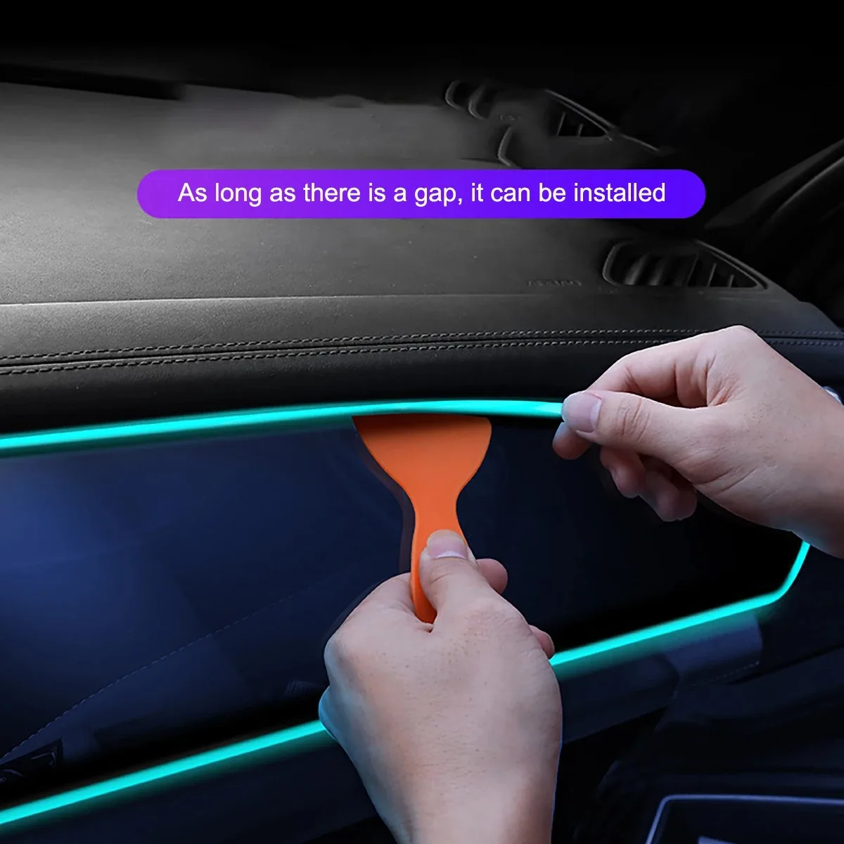 بيئة السيارة El Wire LED USB مجموعة أضواء داخلية نيون مرنة RGB لإضاءة ديكورية السيارات 3M التطبيق المخفي #6