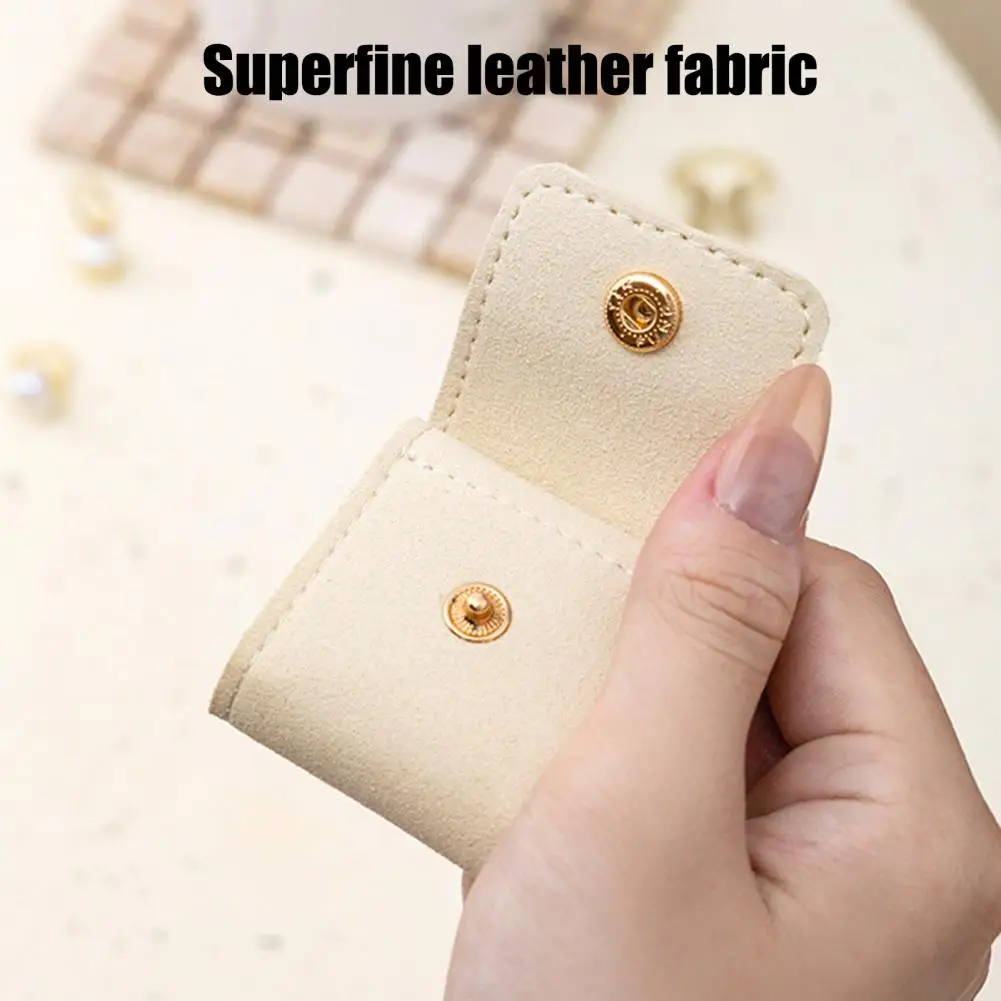 

Bracelet Bag Jewelry Storage Bag Portable Mini Jewelry Organizer Case with Buckle for Travel Solid Color Earring for On-the-go