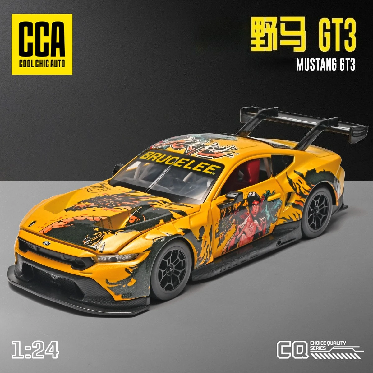 

CCA 1:24 Mustang GT3 Limited Edition Bruce Lee Joint Alloy Sports Car Model Ornament Gift Diecast Alloy Car Model Collectibles