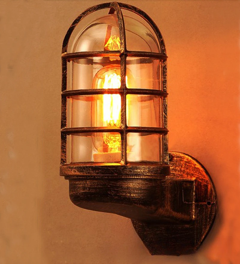

Vintage Loft Lights Cage Industry Wind Lamps Background Bar Cafe Restaurant Pub Club Living Room Sconce Stair Bra Outdoor Light