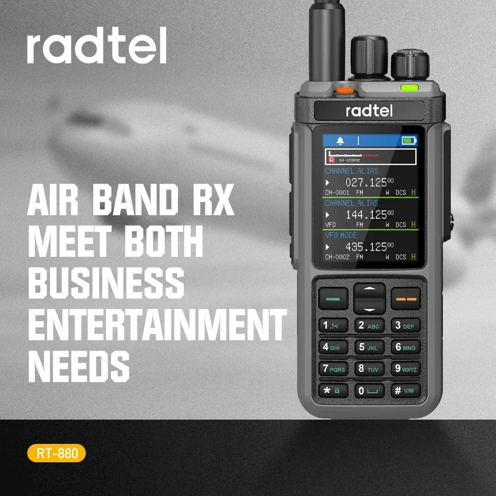 Radtel RT-880 10W Multibande VHF VHF avec AM USB LSB CB CB LW MW SW SSB, 1024 canaux avec câble de programmation