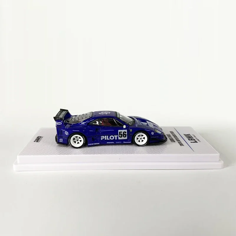 インノ-メタルスポーツカーモデルf40lbwk,ブルーコーティング,1:64モデル,2024