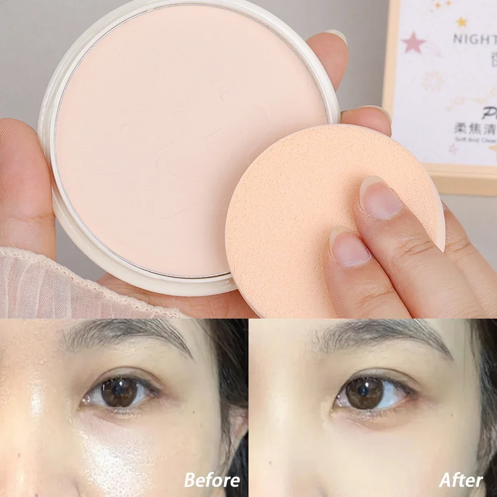 Matte Oil Control Pressed Powder Transparent White Natural Brightening Concealer Face Makeup Breathable Loose Powders Cosmetics