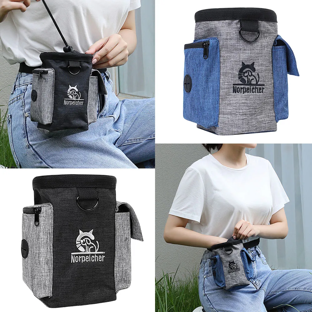 Dog Outdoor Training Bag Fanny Pack Therapy Bag Multi-Functional Pet Bag Pet Treats Bag Trainer Snack Reward Waist Bag Portable