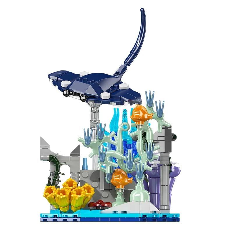 Blocs de construction d'animaux et d'insectes, Kit de modèles, jouets éducatifs pour enfants, avec fourmi, cigale, tortue, calmar, araignée