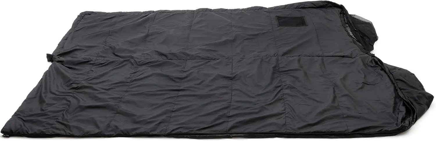 Jungle Bag - Tropical Sleeping Bag with Mosquito Net, Right Hand Zip, Black