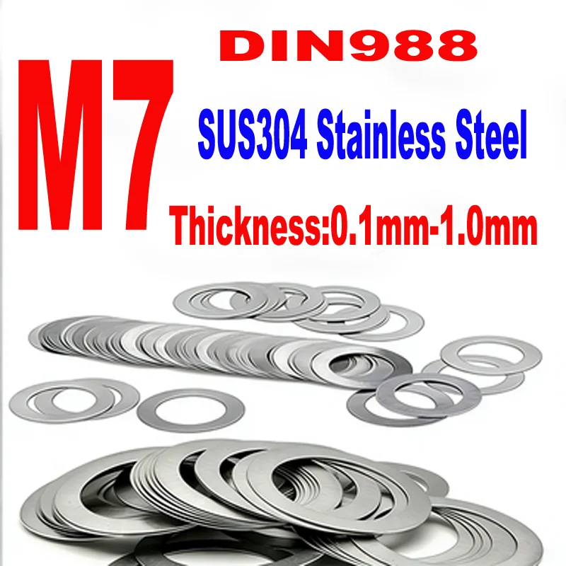 

Industrial M7 Ultra-Thin Flat Gaskets - DIN988 SUS304 A2 Stainless Steel Adjusting Shim Washers
