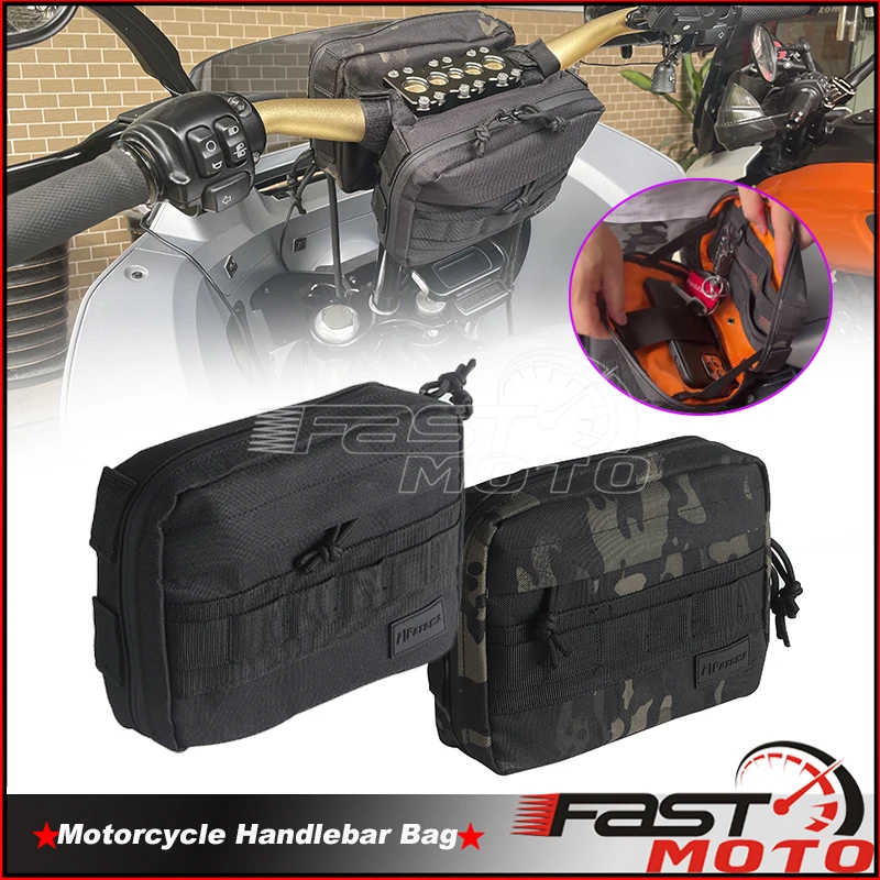 

Front Handle Bars Bags Travel Pouch Bag For Harley Softail Dyna Sportster FXBB Custom Motorcycle Sissy Bar T-Bar Handlebar Bag