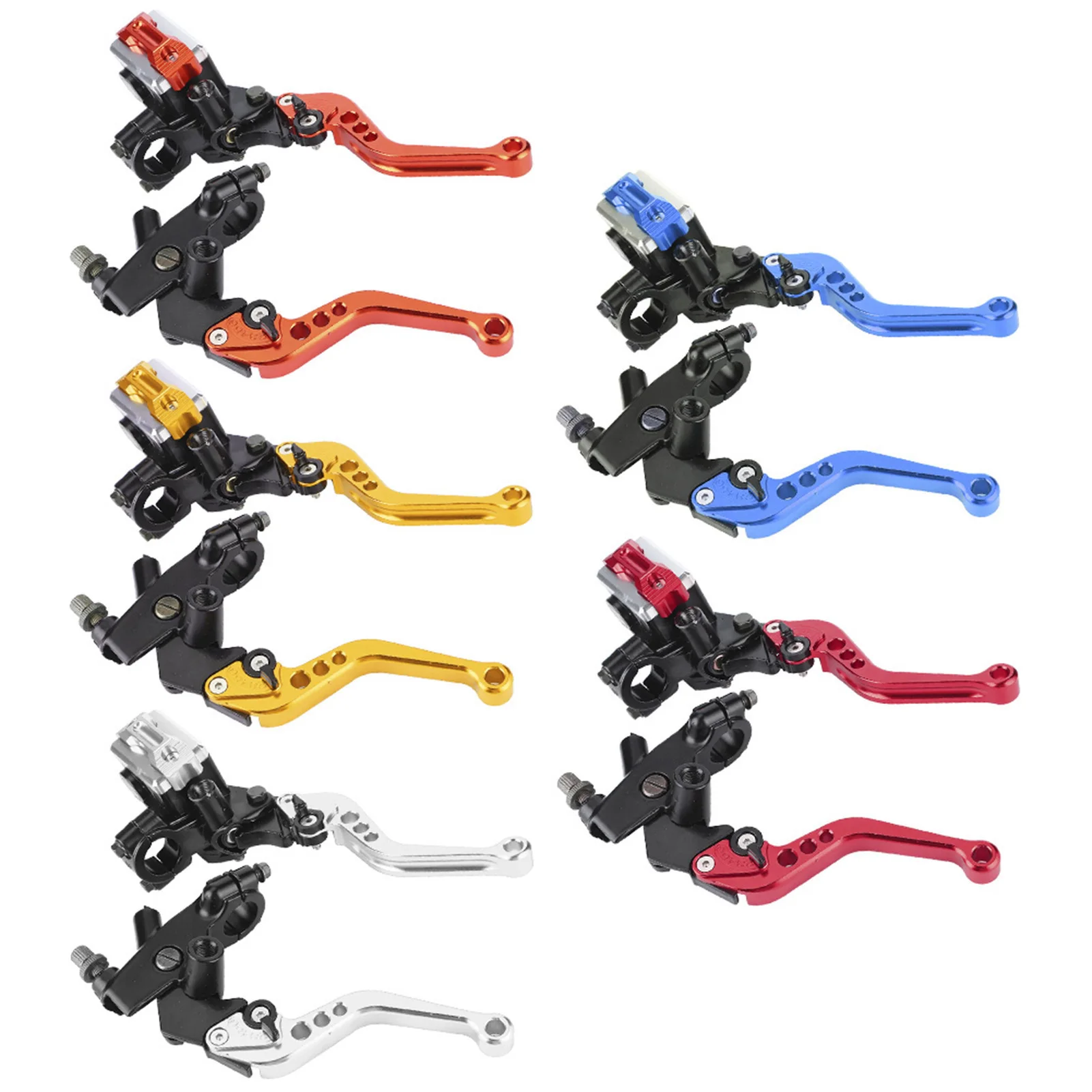 New 2Pcs 22mm Universal Motorcycle Handlebar Master Cylinder Levers Handle Hydraulic Brake Pump Clutch Adjustable Hand Lever