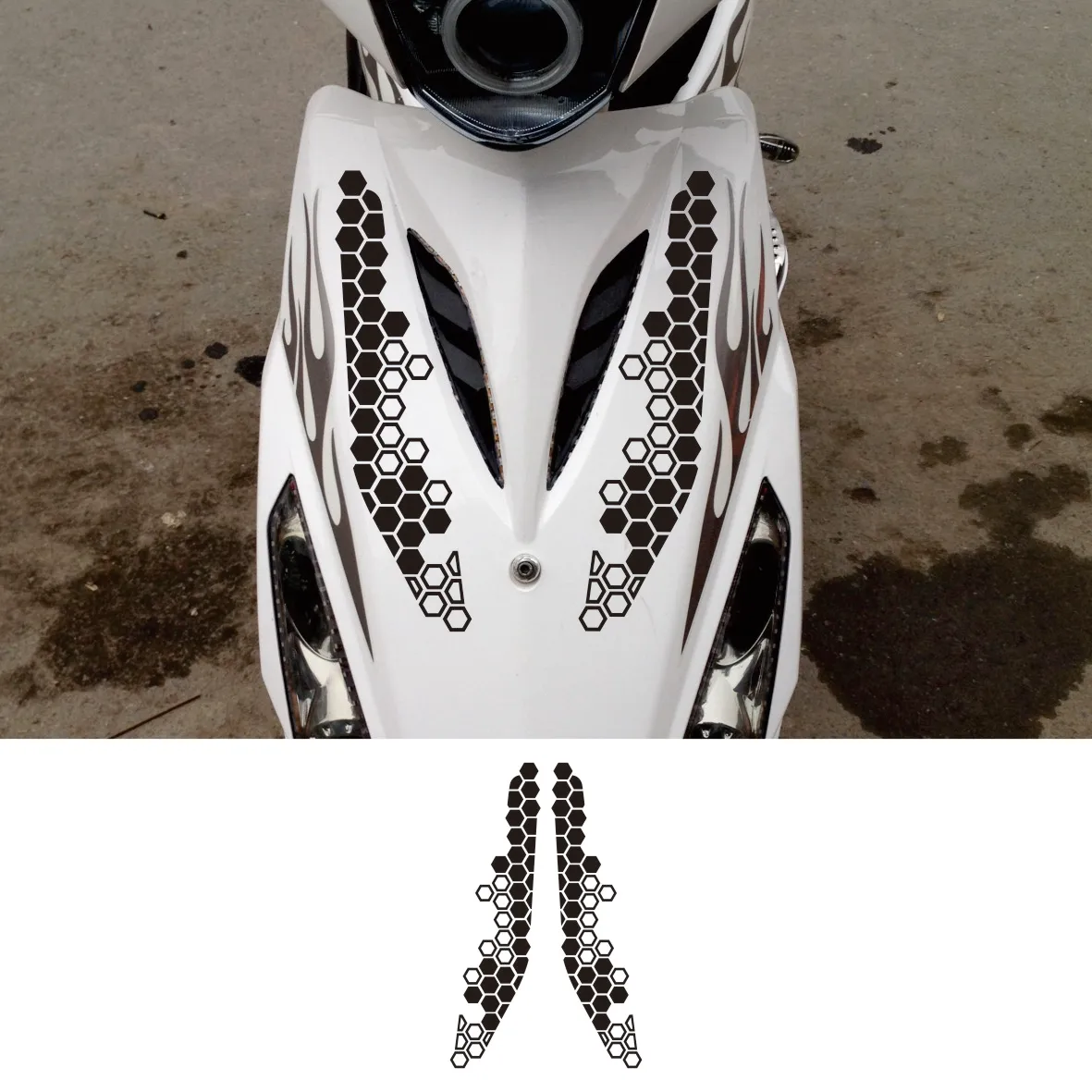 

Motorcycle Honeycomb Decals Reflective Stickers Multicolor Decorative Sticker Motorbike Bumper Ornament Modification Accessories