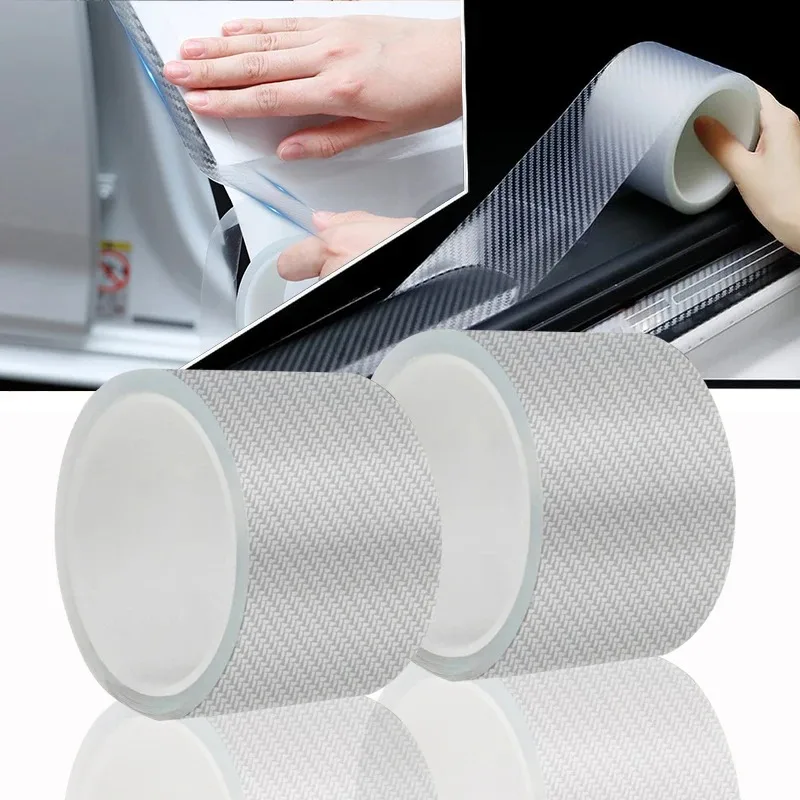 

Car Door Sill Side Stickers Auto Mirror Anti Scratch Waterproof 3D Transparent Carbon Fiber Bumper Protector Tape Car Accessorie