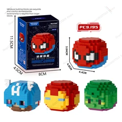Spider-Man Doll Building Blocks Iron Man Hulk Animal figure Model Small Particles Assembled DIY Puzzle boys girls birthday gifts