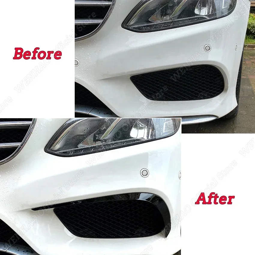 Fog Front Light Frames Cover Trim Racing Sticker Grille For Mercedes E Class S212 W212 AMG Facelift 2013-2016 Gloss Black Tuning