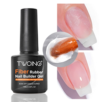 TWOING 10ml Base Gel Top Coat Fiber Rubber Gel Reinforcement Gel for Nails Tools Soak Off UV LED Nail Varnish Function Gel