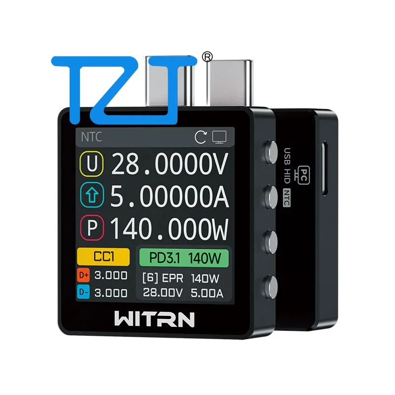 

TZT WITRN K2 Black (36V INA226/48V INA237) Multifunctional USB Tester Power Meter Voltmeter Ammeter PD3.1 Fast Charging Detector