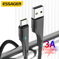 Essager 3A USB Type C Cable Fast Charging USB C Cable For iPhone 16 15 Samsung S24 Xiaomi Oneplus USB A To Type C Data Wire Cord