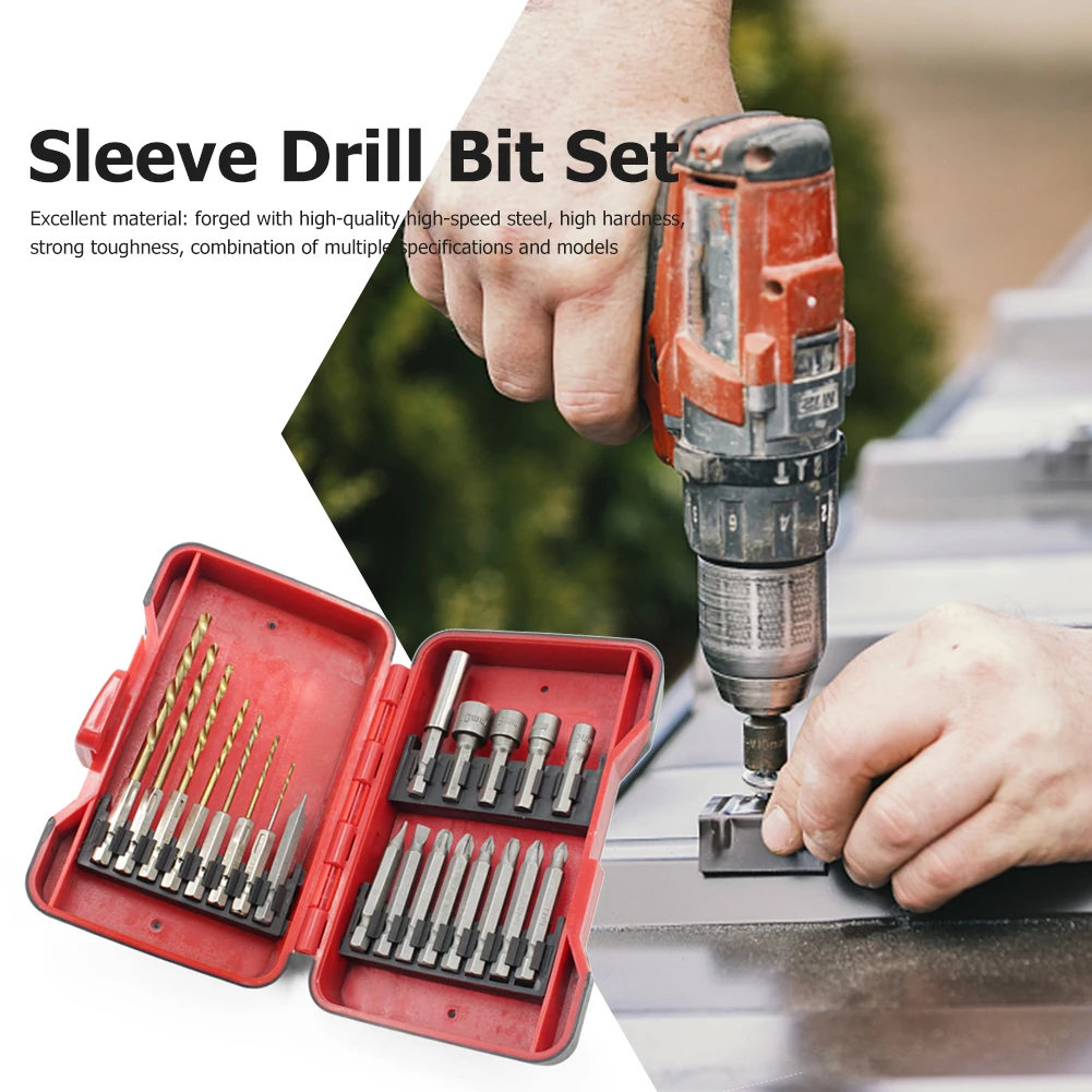 21pcs/set Double Head Drill Bits Professional Socket Adapter Drill Bits Set Woodworking Hand Tool for Wood Board Plastic