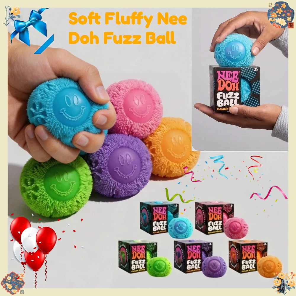 2026 New Soft Fluffy Nee Doh Fuzz Ball, Desktop Stress Relief Ornament Toy, Fun Squeeze Gift for Stressed People