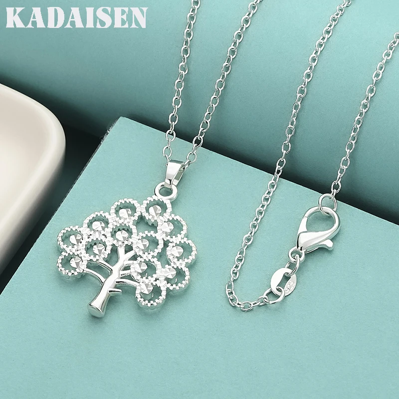 

925 Sterling Silver Fine Tree Pendant Necklace For Women Fashion Charms Christmas Gifts Party Wedding Jewelry