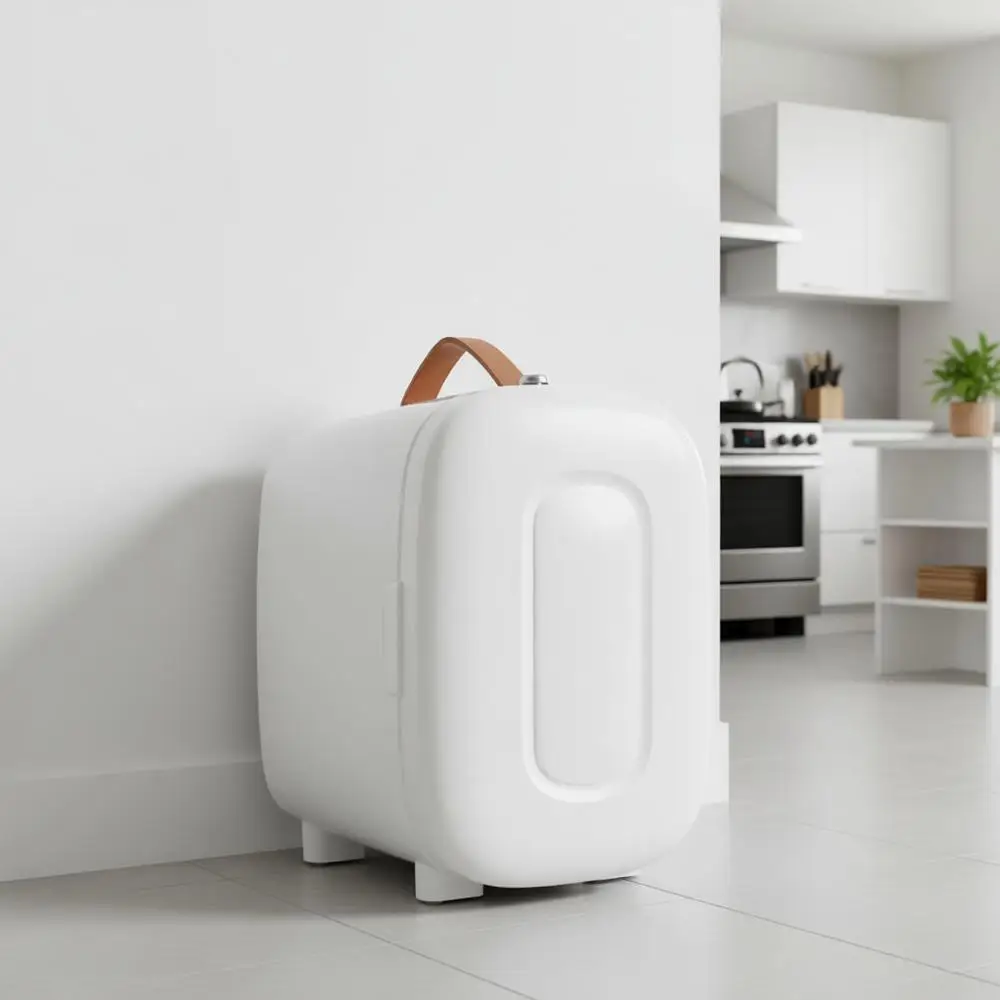 

Портативный мини-холодильник для косметики (AC/DC) для спальни, кемпинга, общежития, офиса, автомобиля (белый)