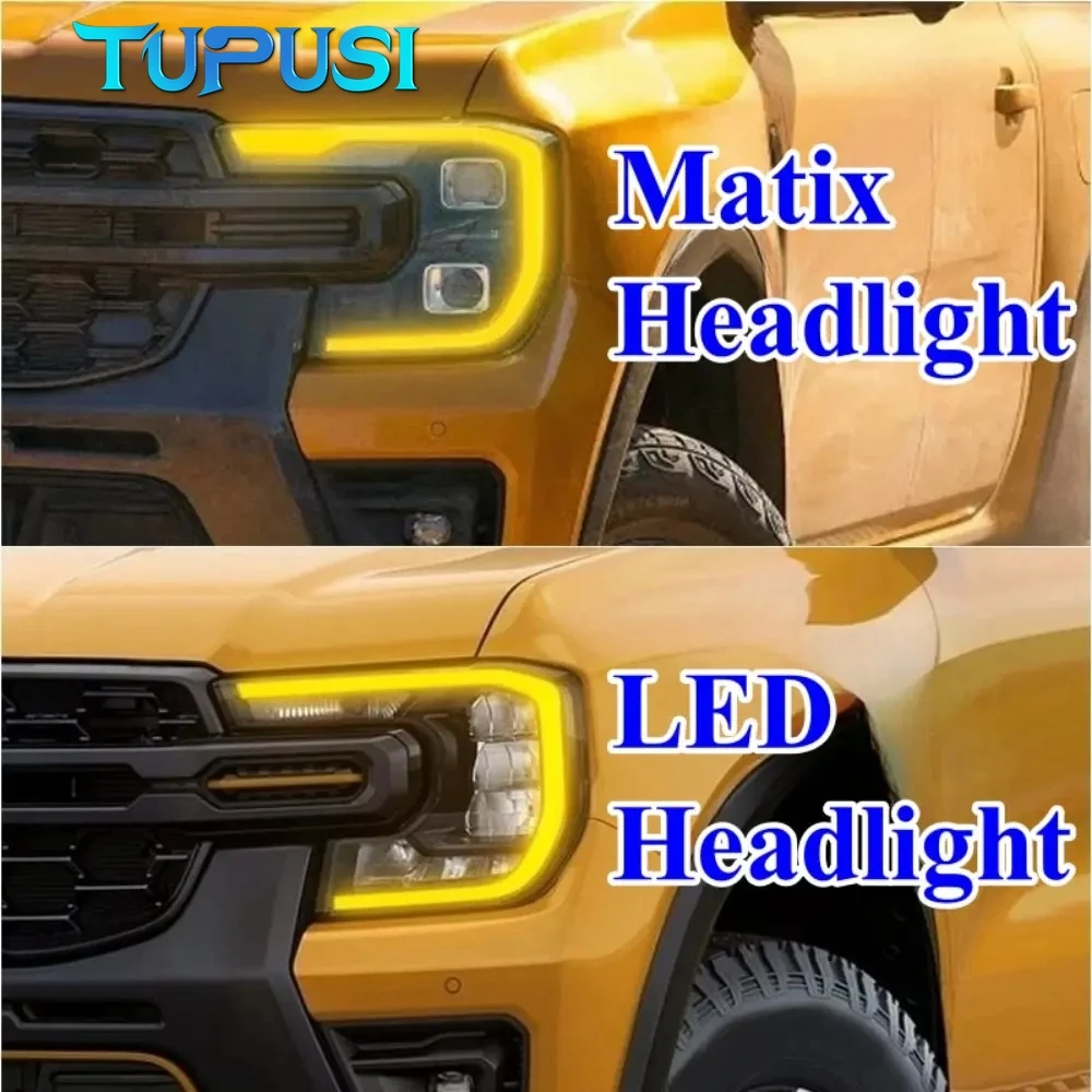 White LED FRONT GRILLE LIGHT LAMP & Daytime Running Light Kit for Ford Ranger Lariat Raptor T9 2022-2025 LED Lighting DRL Board view 2