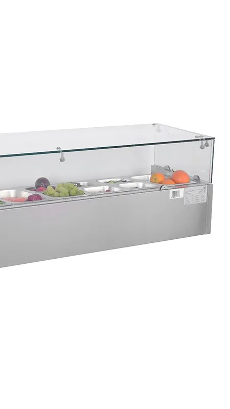 Commercial Table Refrigerator Counter Top Fruit Salad Bar Refrigerator Display Fridge Showcase