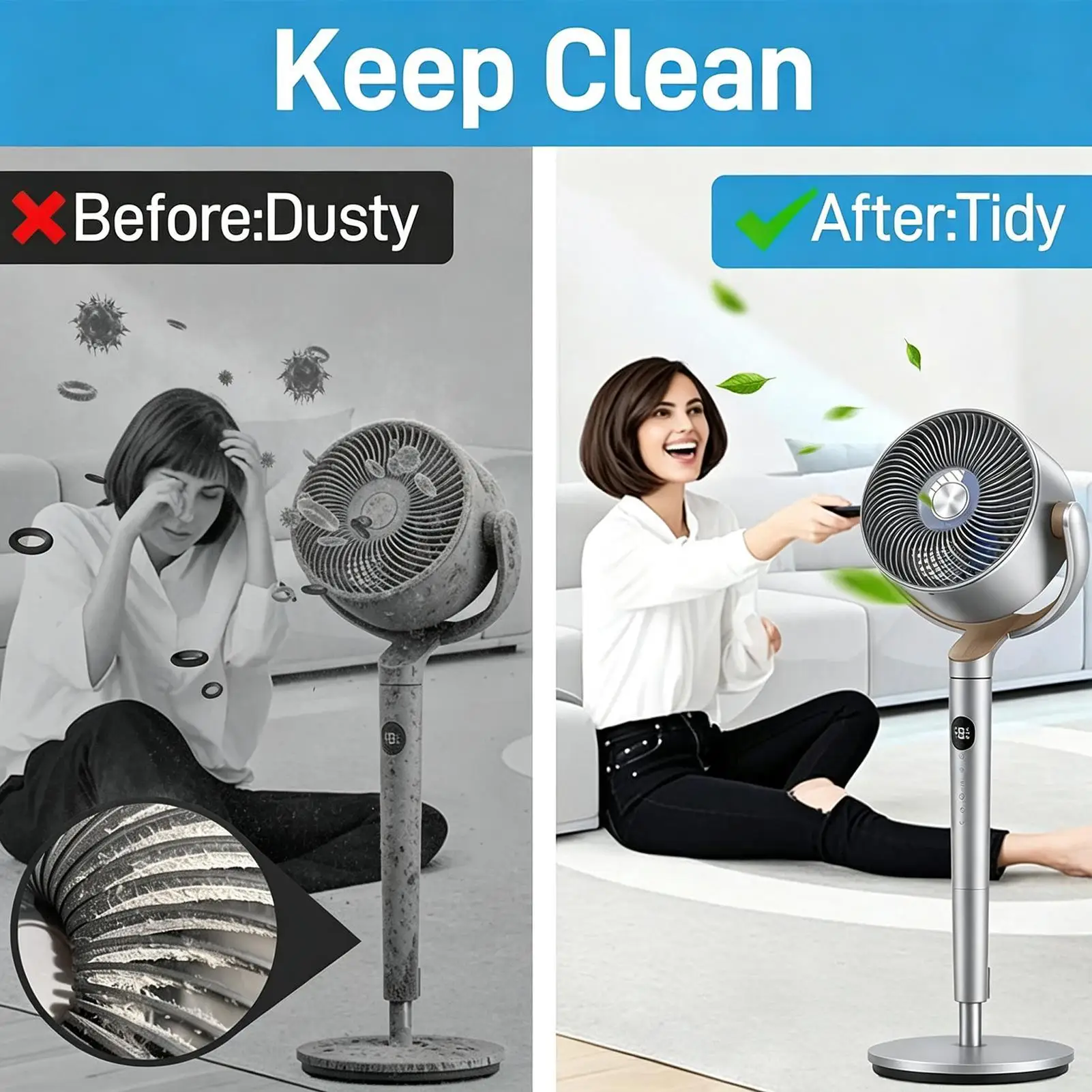 All-inclusive Waterproof Fan Dust Cover Washable Pedestal Fan Cover Household Standing Fans Protective Cover